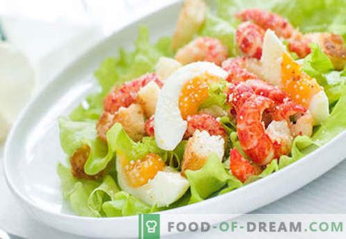 Salată cu creveți și somon - rețetele potrivite. Salată de gătit rapidă și gustoasă cu creveți și somon.