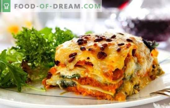 Lasagna cu brânză - o altă piesă, Senora! Rețete pentru diverse lasagne cu brânză și șuncă, ciuperci, roșii, pui