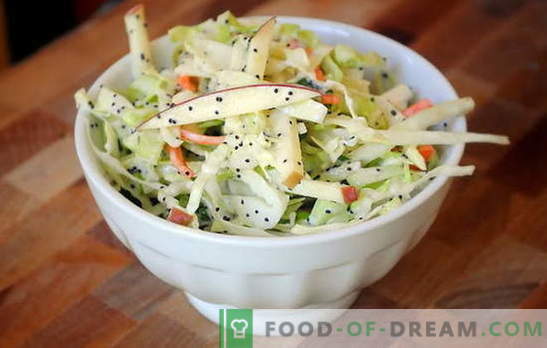 Salată de varză cu reîncărcare cu mere - vitamina! Rețete de salată de varză și de măr pentru zilele săptămânii și zilele de post
