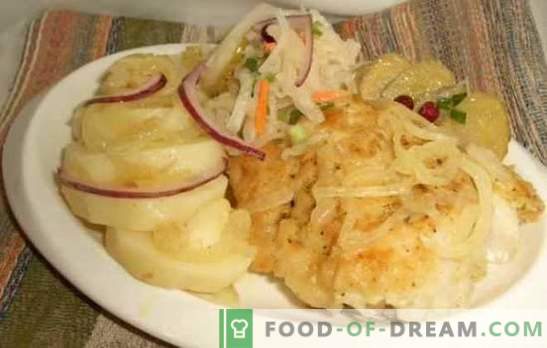 Cod cu ceapă - gătiți pește sănătos și gustos în cuptor. Rețete pentru cod cu ceapă și morcovi, legume, brânză etc.
