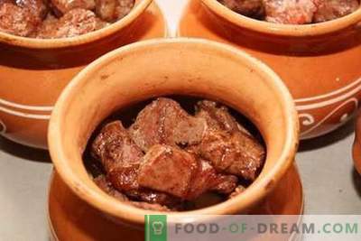 Carnea în ghiveci - cele mai bune rețete. Cum să gătești carnea în ghivece corect și gustoasă.
