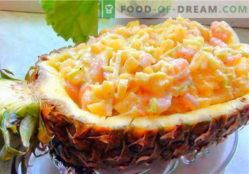 Salată de crab cu ananas - cele mai bune rețete. Cum să gătești în mod corect și gustos salată de crab cu ananas.