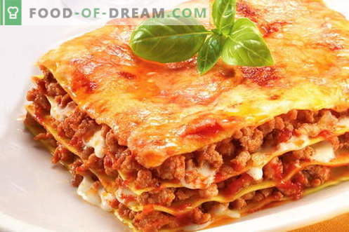 Lasagna - cele mai bune retete. Cum să gătești corect și gustos lasagna.