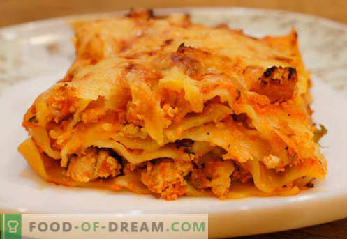 Lasagna cu carne tocată - rețetele potrivite. Cum să gătesc rapid și gustos lasagna cu carne tocată.