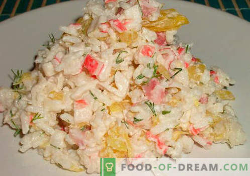 Salată de crab cu orez - retete dovedite. Cum să gătești salată de crab cu orez.