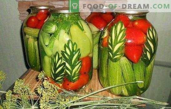 Įvairūs agurkai: kaip tai padaryti Pasirinkus asortimentą agurkų marinatą su pomidorais, žiediniais kopūstais, cukinijomis, paprikomis