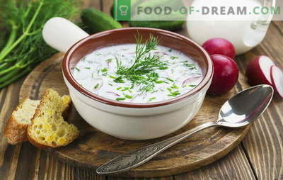 Okroshka, supa de sfeclă roșie și alte supe pe chefir, legume și carne. Rețete italiene, spaniole și rusești pentru supe pe chefir