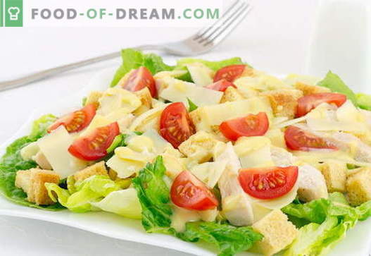 Salata de pui din Caesar - cele mai bune retete. Cum să preparăm în mod corespunzător și delicios o salată 