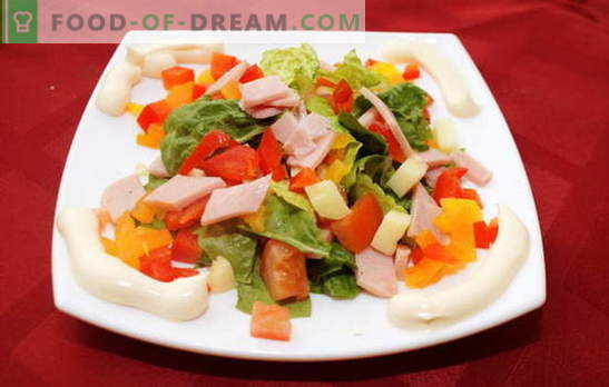 Cum să faci o salată cu ardei gras și șuncă. Rețete neobișnuite de salate delicioase cu șuncă și ardei grași