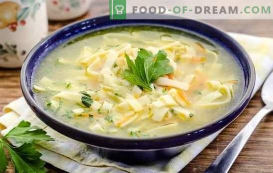 Supă de nuci - cea mai bună mâncare pentru prânz. Cele mai bune retete pentru bulionul de fidea: casă, grâu, orez și hrișcă