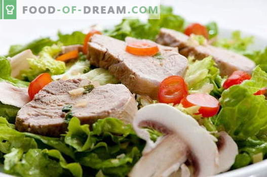 Salată de porc - cele mai bune rețete. Cum să gătesc în mod corect și gustos salată de carne de porc.