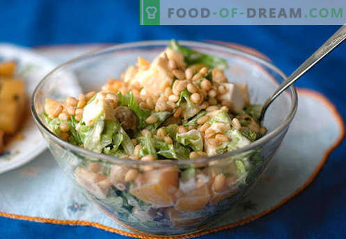 Salată cu nuci de pin - cele mai bune rețete. Cum să gustați în mod corespunzător și să pregătiți o salată cu nuci de pin.