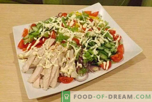 Salate de file de pui - cele mai bune cinci rețete. Cum să preparăm în mod corespunzător și delicios salatele cu file de pui.